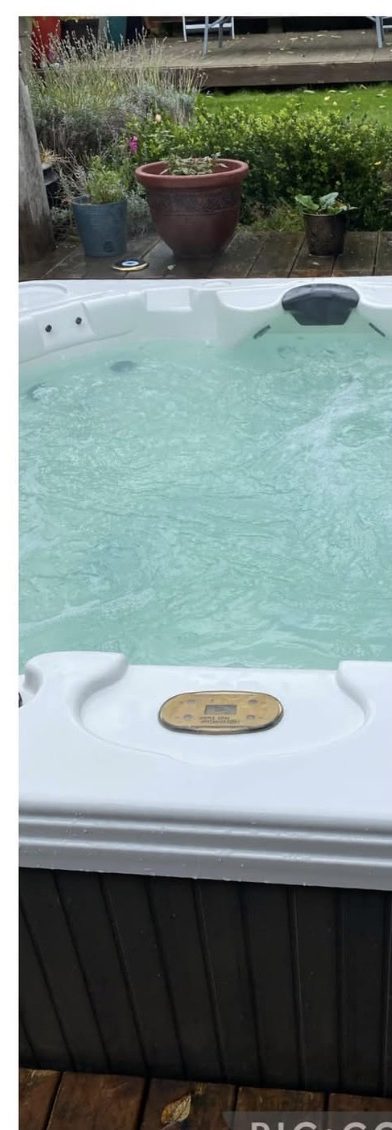 Same hot tub with clean, balanced water after JK Pools and Spas service